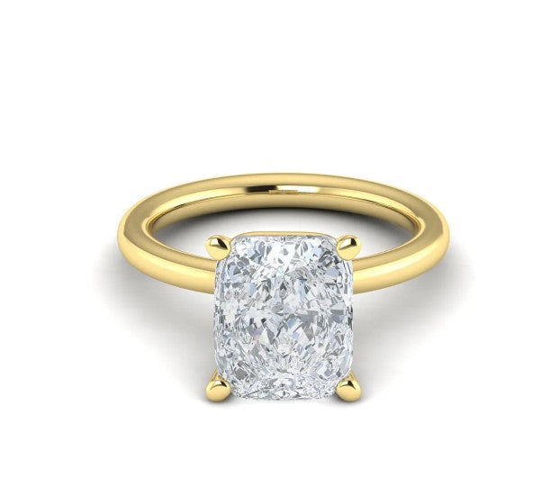 Lab Grown Cushion Cut Solitaire Engagement Ring