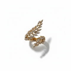 1.40 tcw Natural Diamond Open Feather Ring