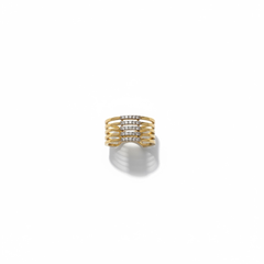 0.25 tcw Natural Diamonds and 14k Yellow Gold 5 Open Row Ring