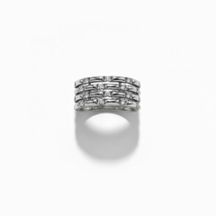0.30 tcw Natural Diamond and 14k Gold 4 Row Cocktail Ring