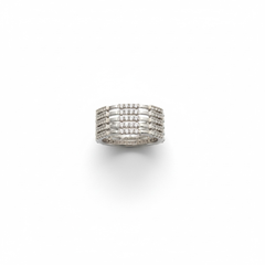 0.42 tcw Natural Diamonds and 14k Gold 5 Row Ring
