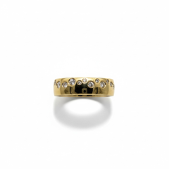 0.62 tcw Natural Diamond Flush Set 14k Gold Cigar Band