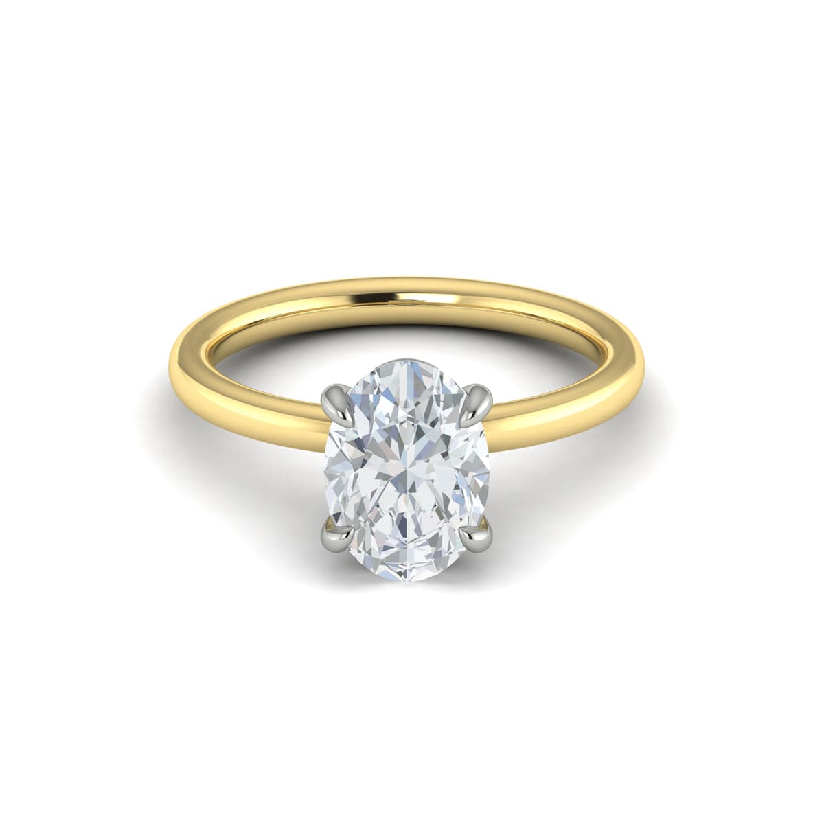 Two-Tone Double Halo Round Diamond Engagement Ring Engagement Ring With  Diamond Band