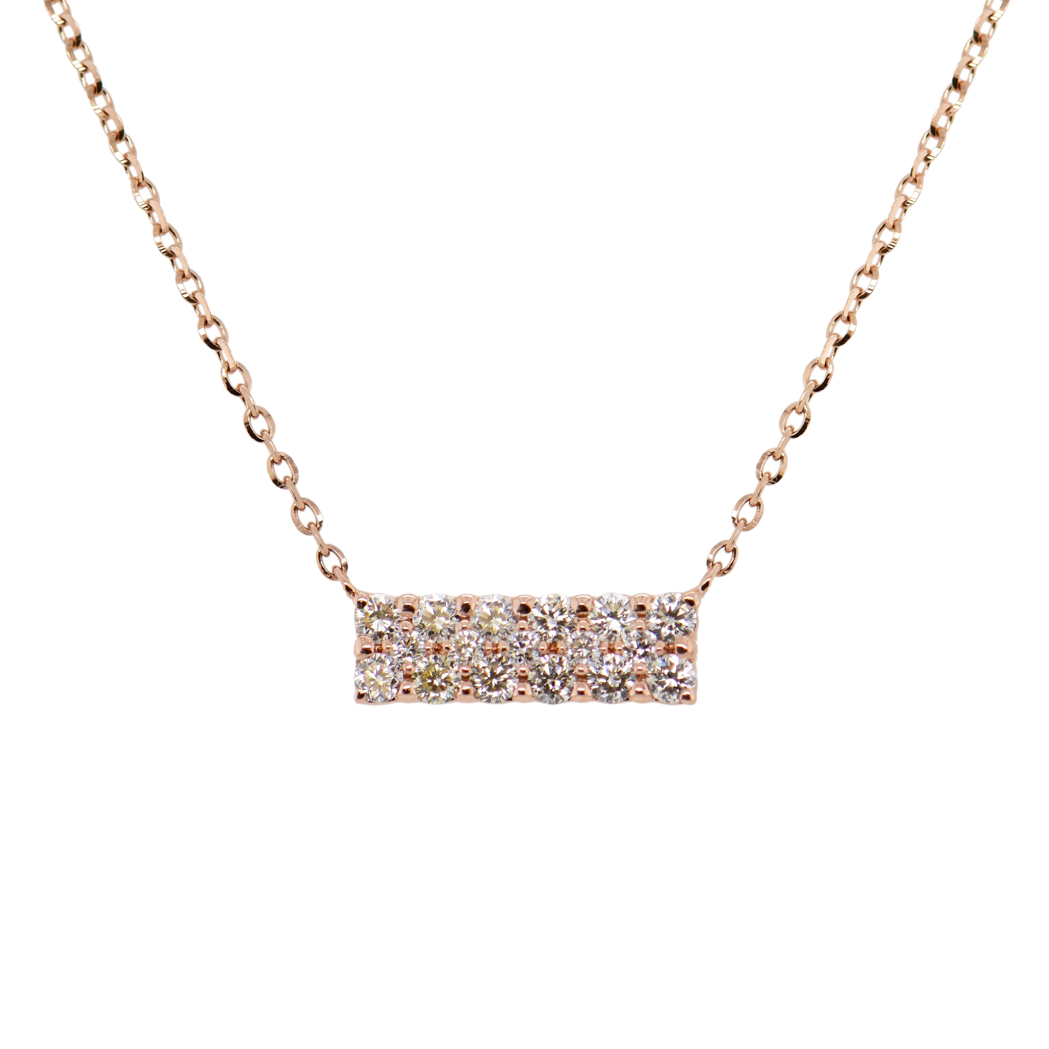 14k Gold u0026 Diamond Bar Necklace