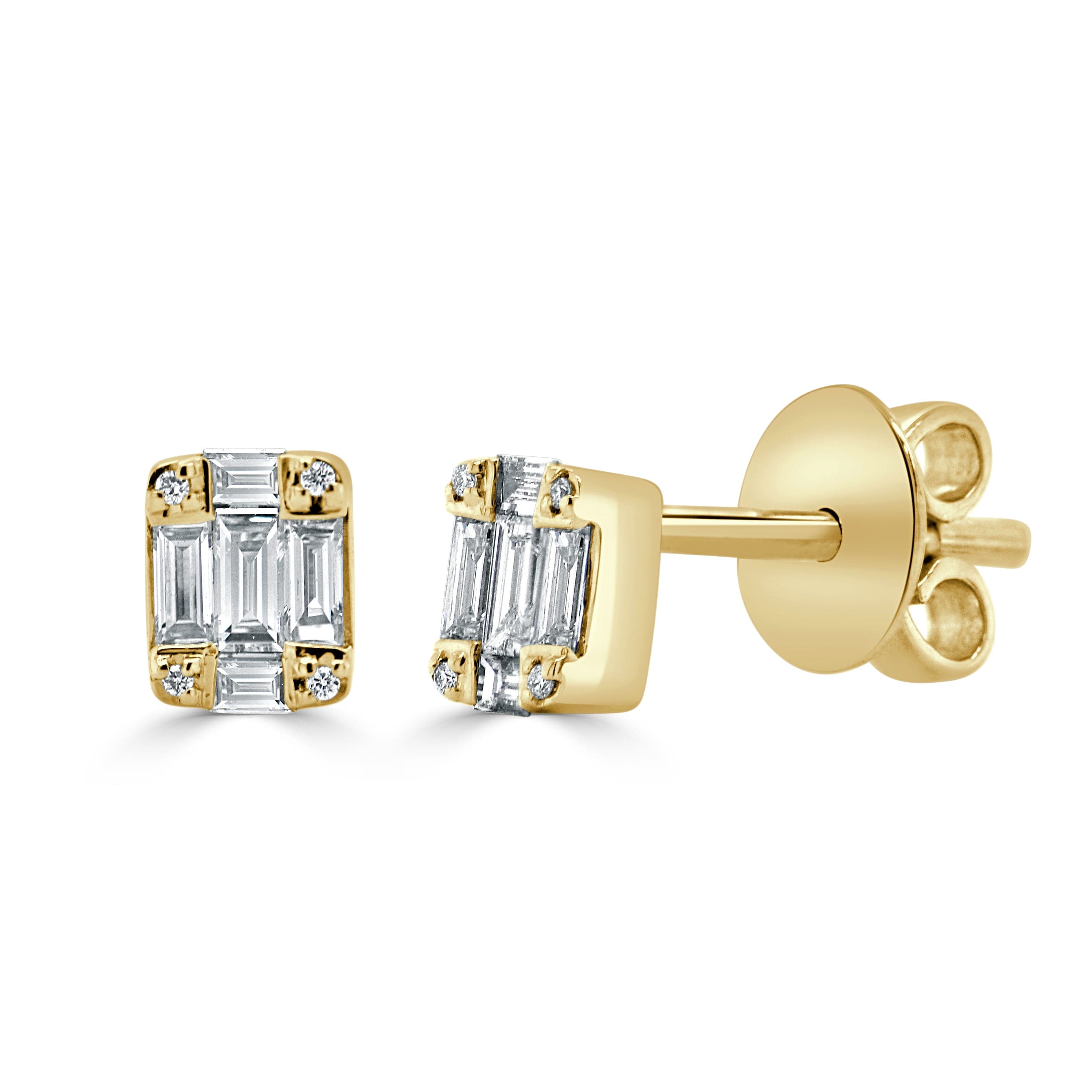 14k Gold u0026 Diamond Stud Earrings